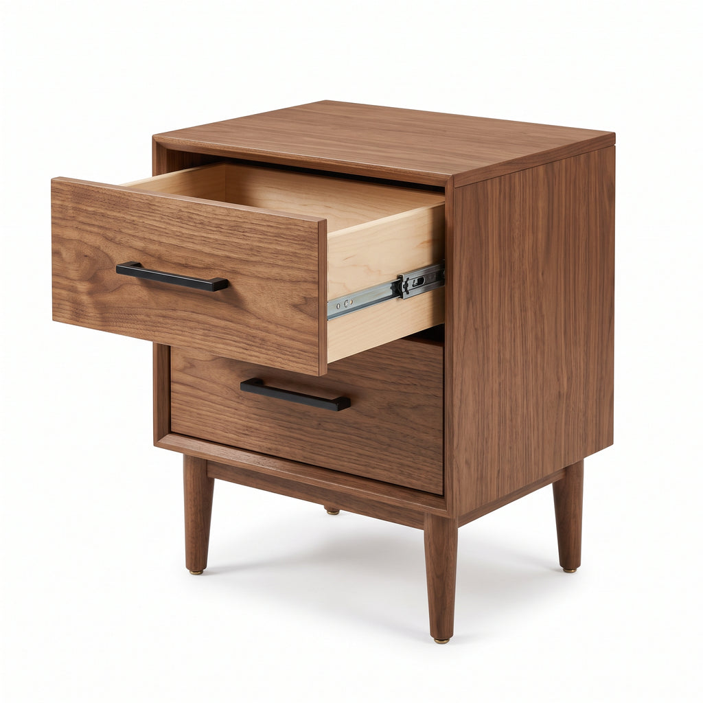Modern Nightstand with Drawer – Stylish Bedside Table with Premium Wood Finish for Bedroom Storage